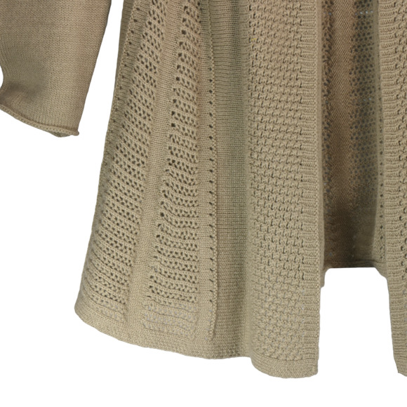 Cynthia Rowley Cardigan Sweater Womens M Brown Wool Blend Pretty Knit Long Boho - Picture 4 of 7